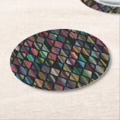 Modern Art Deco Multicolor Runder Pappuntersetzer (Angewinkelt)