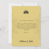 Modern Art Deco Pfau Gold 2 Foto Hochzeit Dankeskarte (Rückseite)