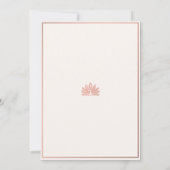 Modern Art Deco Pfaue Rose Rosa Brautparty Einladung (Rückseite)