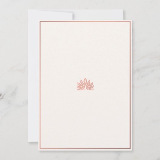 Modern Art Deco Pfaue Rose Rosa Brautparty Einladung (Rückseite)