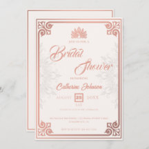 Modern Art Deco Pfaue Rose Rosa Brautparty