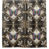 Modern Art Deco Rainbow Butterfly Duschvorhang (Vorderseite)