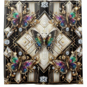 Modern Art Deco Rainbow Butterfly Duschvorhang (Vorderseite)