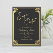 Modern Art Deco Save The Date (Stehend Vorderseite)