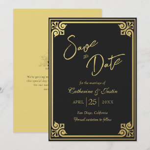 Modern Art Deco Save The Date