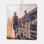 Modern Art Deco Verheiratet & Merry New Keramikornament (Links)