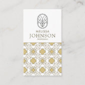 Modern Art Deco Vertical Gold QR Code Visitenkarte (Vorderseite)