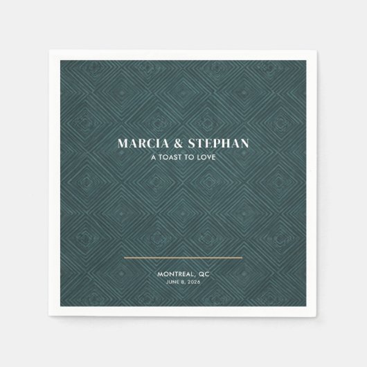 Modern Art Deco Wedding  Serviette (Vorderseite)