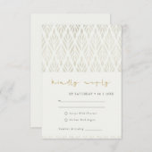 MODERN ART DECO WHITE SILVER WEDD RSVP CARDS DANKESKARTE (Vorne/Hinten)