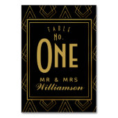 Modern Art DecoTischkarte Tischnummer Hochzeit (Rückseite)