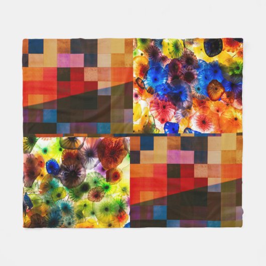 Modern Art Fusion Fleecedecke (Vorderseite (Horizontal))