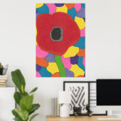 Modern Art gestanzt Glas Poppy Poster Print (Heimbüro)