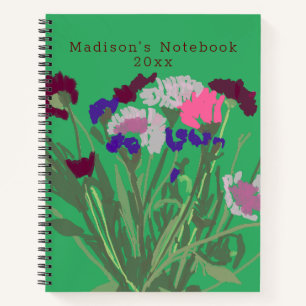 Modern Art Happy Colorful Wildblumen + Individuell Notizblock