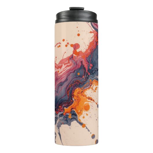 Modern Art Ink Run Thermal Tumbler Thermosbecher (Vorderseite)