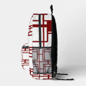 Modern Art Inspired Geometric White Backpack Bedruckter Rucksack (Rechts)