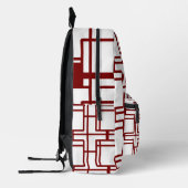 Modern Art Inspired Geometric White Backpack Bedruckter Rucksack (Links)