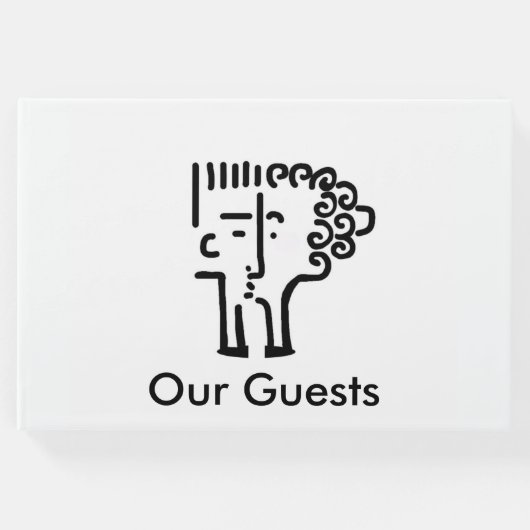 Modern Art Kiss Paar Gästebuch (Vorderseite)