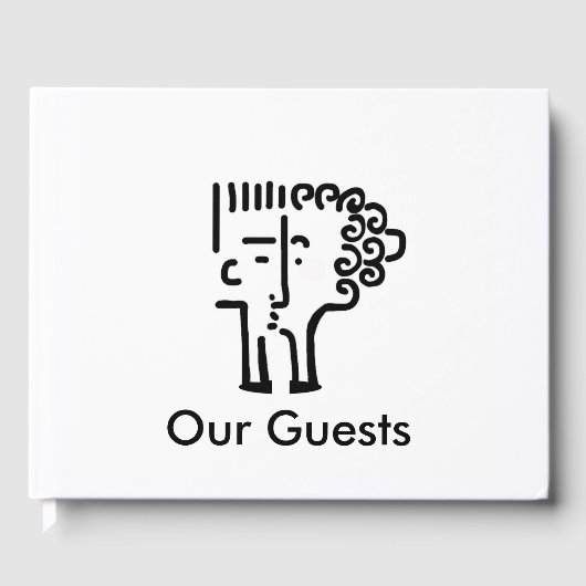 Modern Art Kiss Paar Gästebuch (Vorderseite)