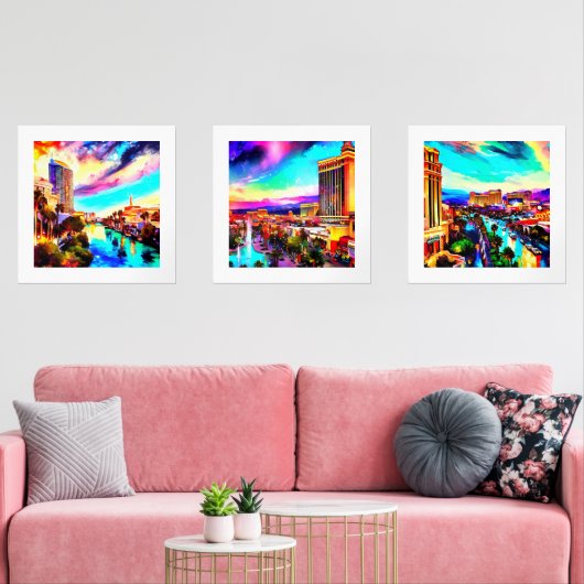 Modern Art Las Vegas Bilderwand Sets (Wohnzimmer)