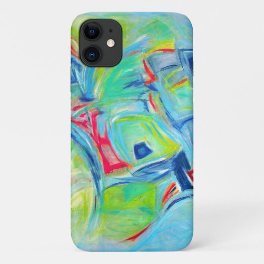 Modern Art Malerei expressive Green and Blue Colo Case-Mate iPhone Hülle (Rückseite)