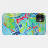 Modern Art Malerei expressive Green and Blue Colo Case-Mate iPhone Hülle (Rückseite (Horizontal))