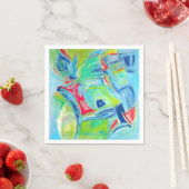 Modern Art Malerei expressive Green and Blue Serviette (Beispiel)