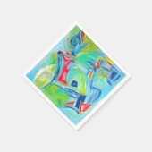 Modern Art Malerei expressive Green and Blue Serviette (Ecke)