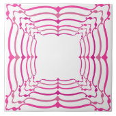 Modern Art Nouveau pink fuchsia Print Fliese (Vorderseite)