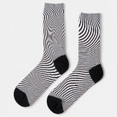 Modern Art Op-Art MCM Black White Zebra Stripes Socken (Linkes Detail)