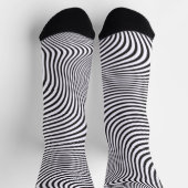 Modern Art Op-Art MCM Black White Zebra Stripes Socken (Oben)