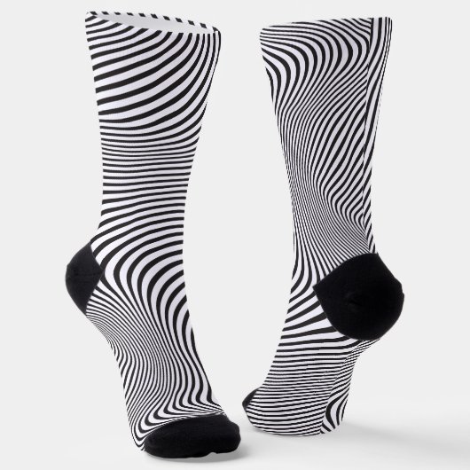 Modern Art Op-Art MCM Black White Zebra Stripes Socken (Gewinkelt)