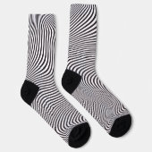 Modern Art Op-Art MCM Black White Zebra Stripes Socken (Rechts)