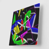 Modern art paintings ,Colour explosion Quadratische Wanduhr (Winkel)