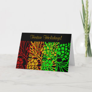 Modern Art Pine Cone Holiday Card Feiertagskarte