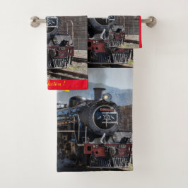 Modern Art Train Picture Family Badhandtuch Set
