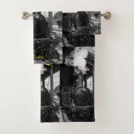 Modern Art Train Picture Family Badhandtuch Set