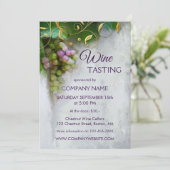 Modern Art Trauben Unternehmen Weinverkostung Einladung (Stehend Vorderseite)