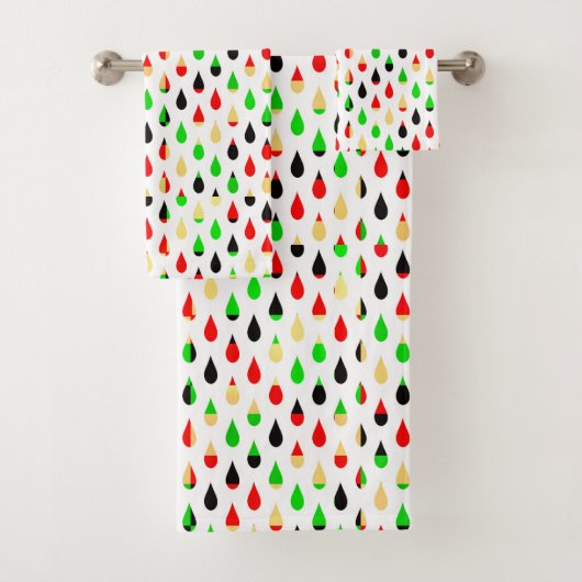 Modern Art Water Drops Teardrop Pattern Towel Set (Insitu)