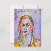 Modern Art Watercolor Frau Vielen Dank Karten (Vorderseite)