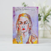 Modern Art Watercolor Frau Vielen Dank Karten (Stehend Vorderseite)