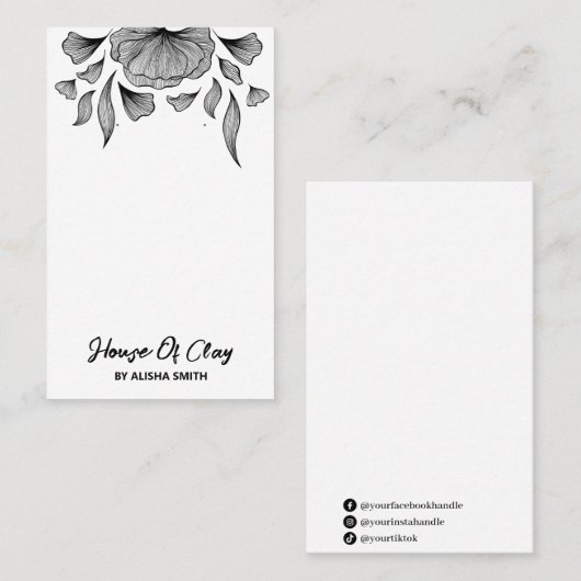 Modern Art White Earring Packards Visitenkarte (Vorne/Hinten)