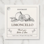 Modern Artisan Lemon Wedding Limoncello Flasche Geschenkanhänger (Vorderseite)