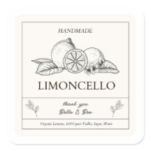 Modern Artisan Lemon Wedding Limoncello Flasche