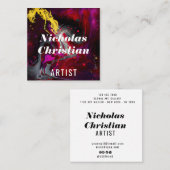 Modern Artist | Colorful | Paint Brushed  Quadratische Visitenkarte (Vorne/Hinten)