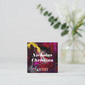 Modern Artist | Colorful | Paint Brushed  Quadratische Visitenkarte (Stehend Vorderseite)