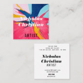 Modern Artist | Colorful | Paint Brushed Quadratische Visitenkarte (Vorne/Hinten)