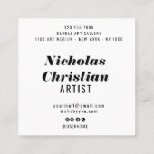 Modern Artist | Colorful | Paint Brushed Quadratische Visitenkarte (Rückseite)