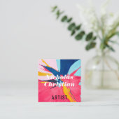 Modern Artist | Colorful | Paint Brushed Quadratische Visitenkarte (Stehend Vorderseite)