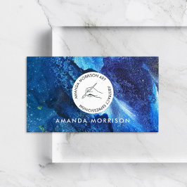 Modern Artist Painter Circle Hand Logo Visitenkarte