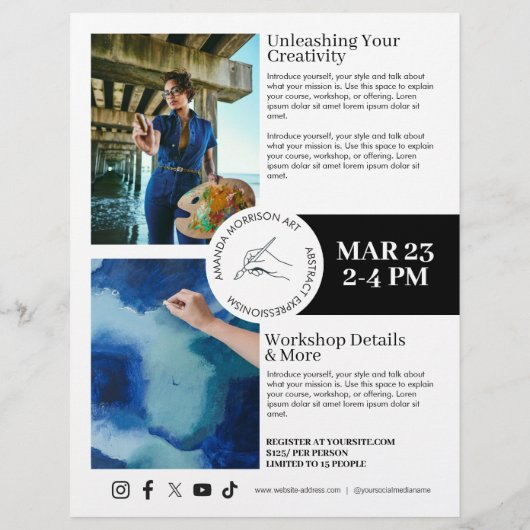 Modern Artist Painter Hand Logo Flyer (Hinten)
